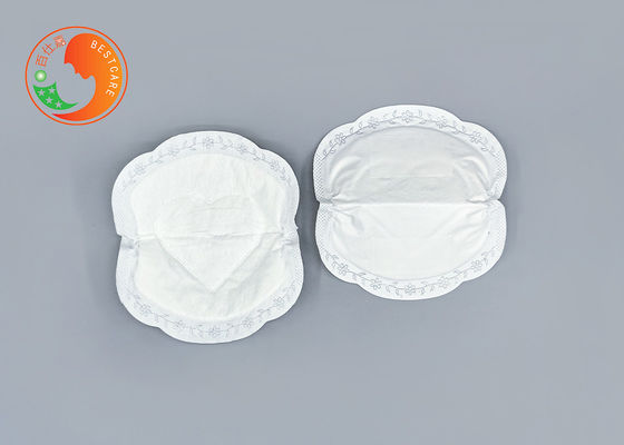 6 Layers Disposable Breast Pad Cellulose White Decorative Border Print LOGO