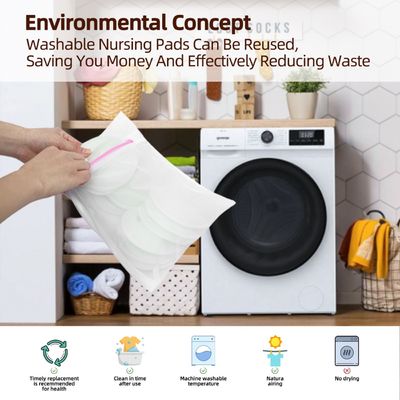 Soft Washable Breast Pads Postpartum Leaking Shields Bamboo Reusable Nursing Pads