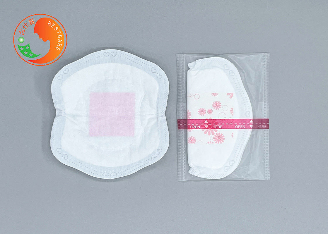 Pink Inner Core Disposable Nursing Pads Anti Bacteria Fast Absorbing Breast Milk