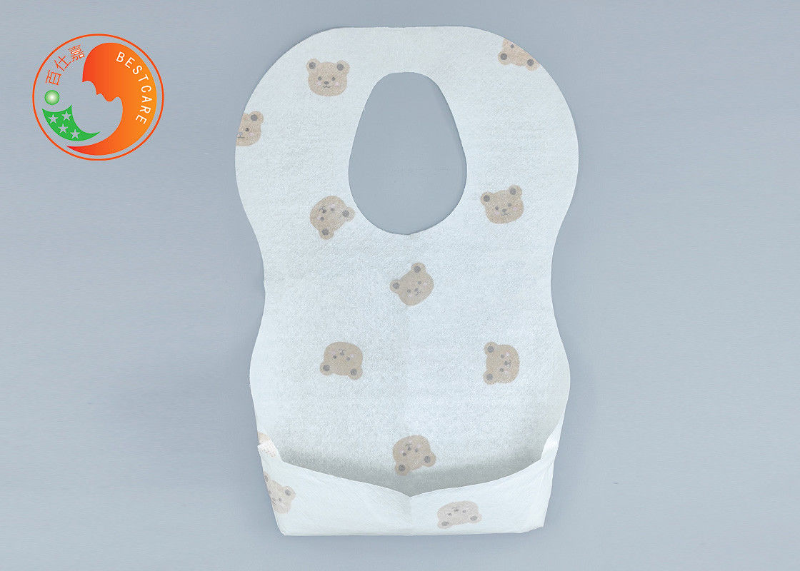 Toddlers Feeding Custom Printed Disposable Bibs With Catch Pocket Tear Resistant Apron