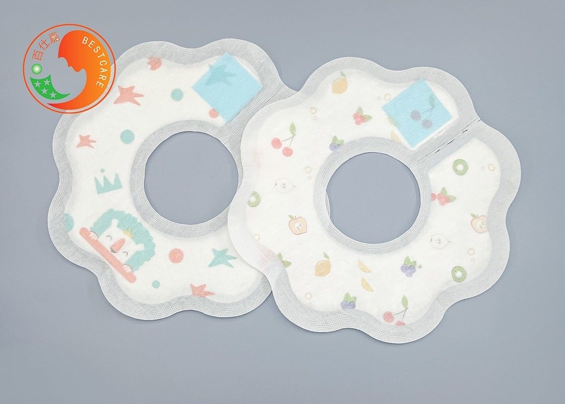 Circular Fancy Disposable Absorbent Dribble Bibs SAP Kids Teething Stay Dry